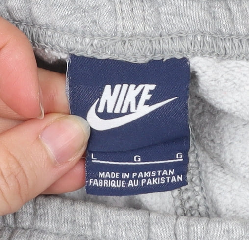 Nike Men’s Grey L Sweatpants Joggers Elastic Waist Pockets