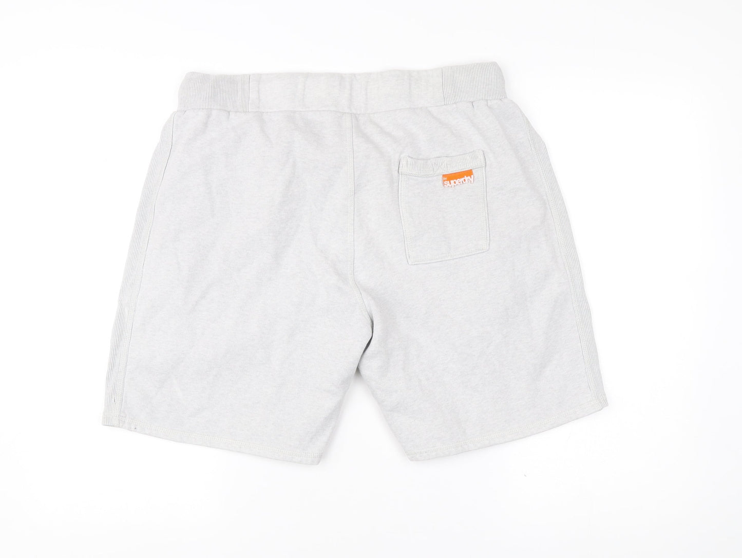Superdry Mens Grey Sweat Shorts L Elastic Waist Pockets Drawstring