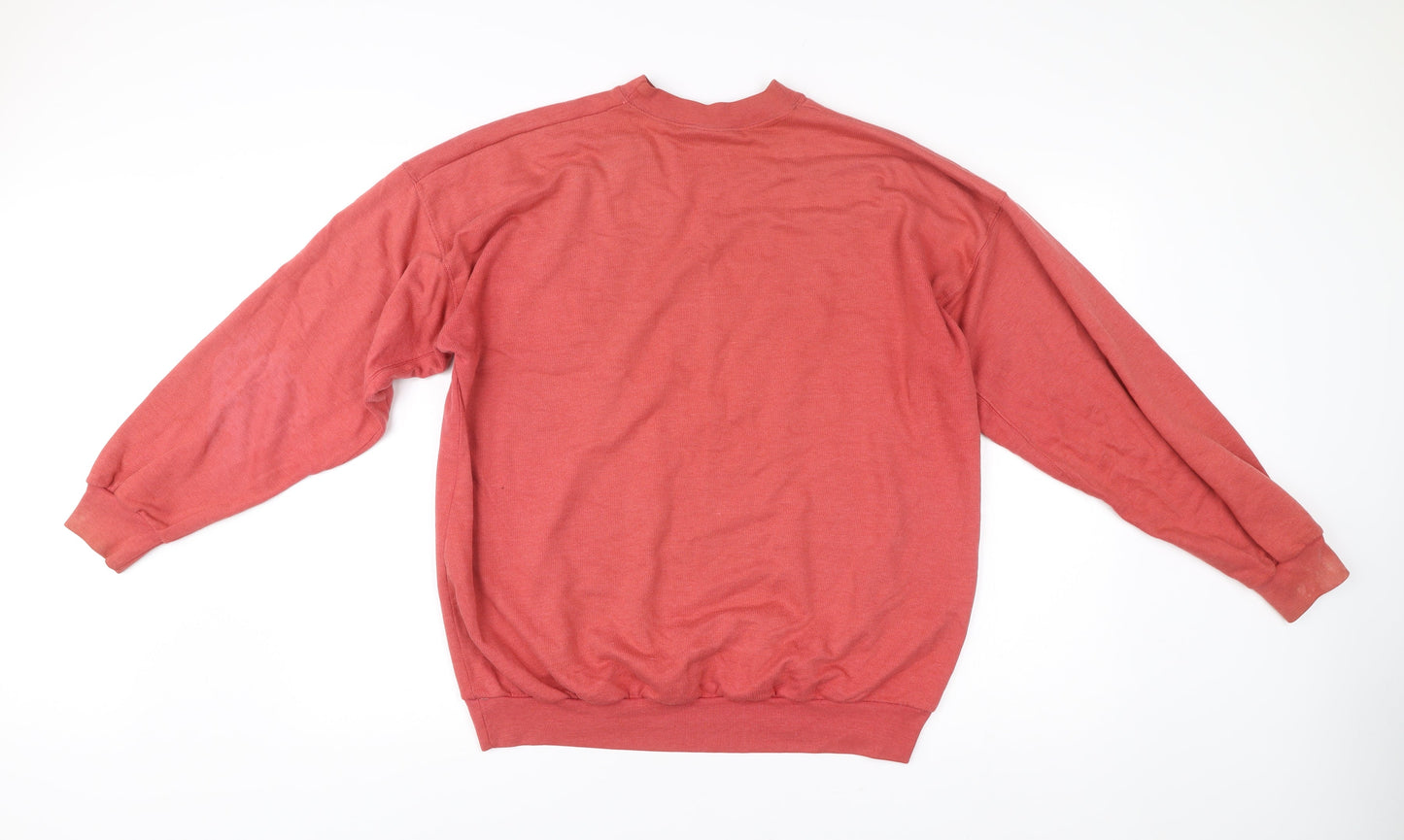 Le Shark Mens Red Cotton Blend Pullover Jumper Size L Vintage