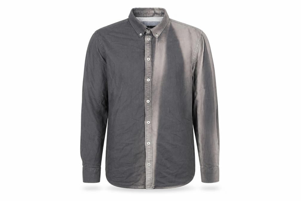 Minimum Men’s Grey Cotton Button-Up Long Sleeve Shirt M
