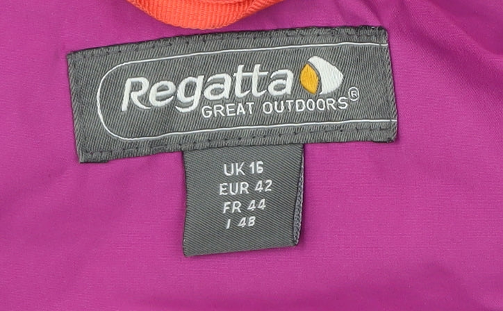 Regatta Women’s Purple Waterproof Hooded Rain Jacket Size 16
