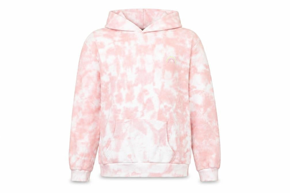Neon Sheep Womens Pink Tie Dye Pullover Hoodie Size L