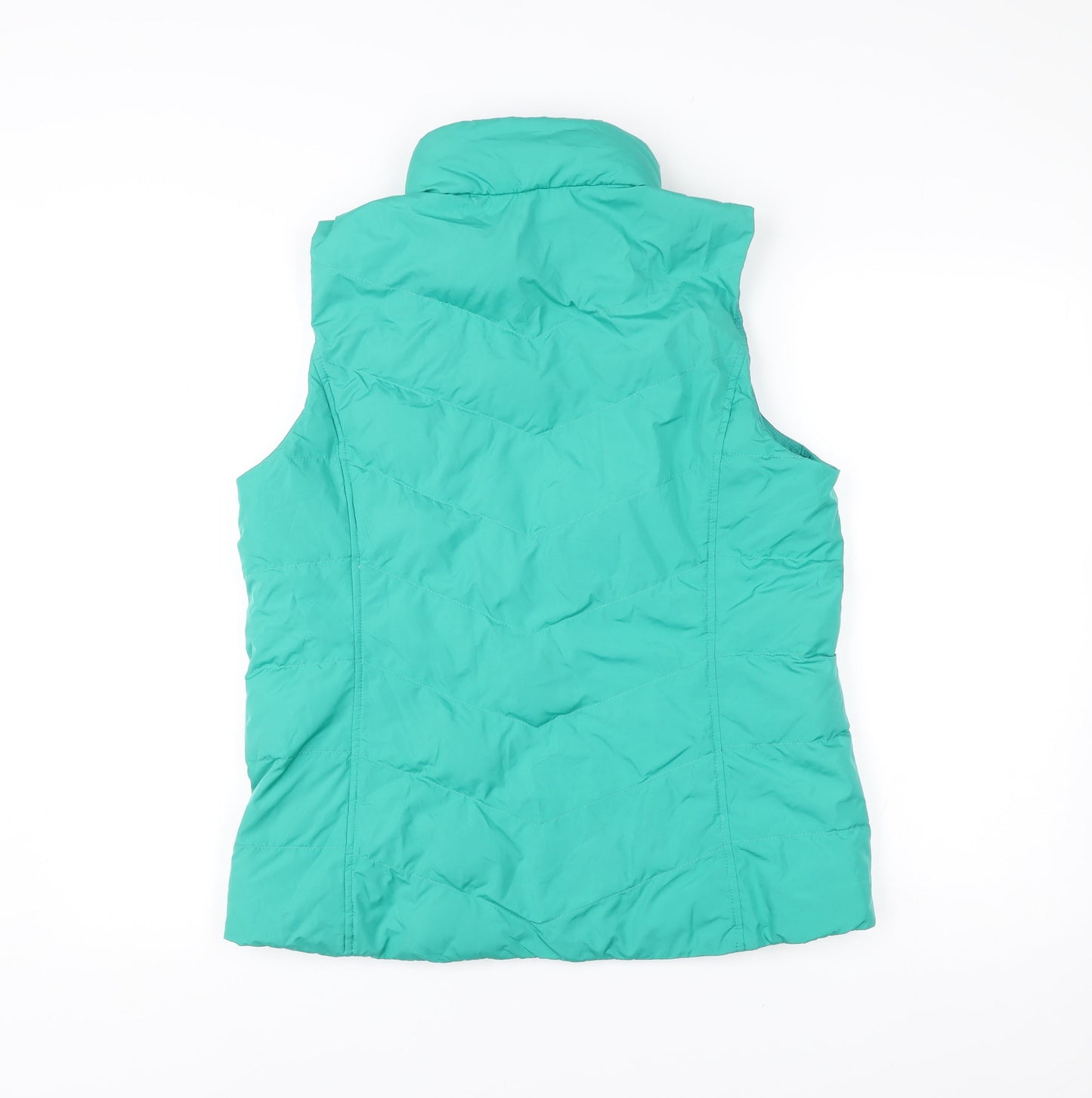 Lands' End Womens Green Mid-Length Quilted Down Gilet M