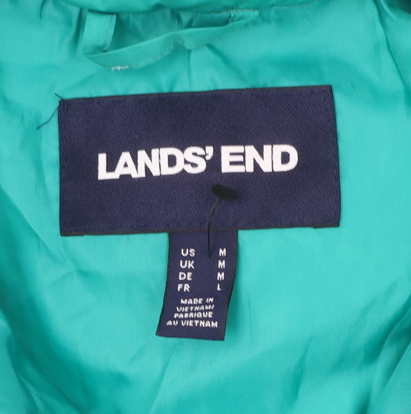 Lands' End Womens Green Mid-Length Quilted Down Gilet M