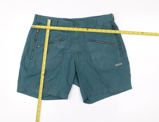 Regatta Mens Green Cargo Shorts Size 36 Regular Fit Outdoor Pockets