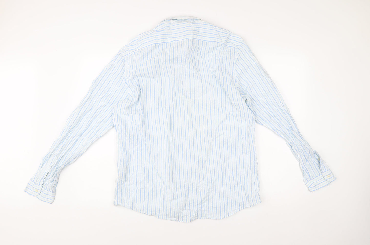 Jack Wills Men's Blue Striped XL Cotton Button-Up Shirt