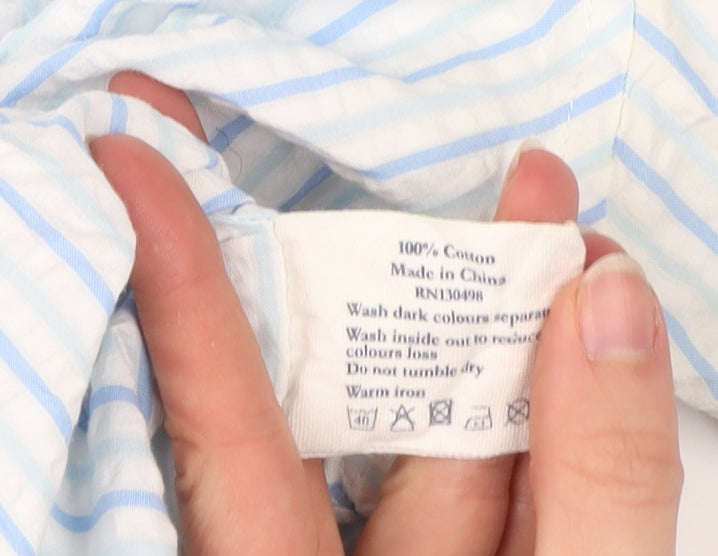 Jack Wills Men's Blue Striped XL Cotton Button-Up Shirt