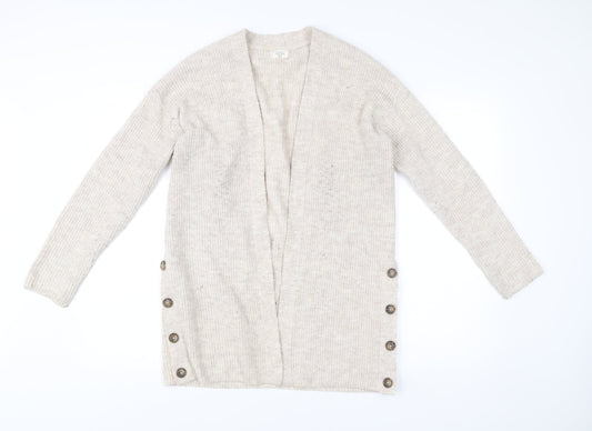 Fat Face Women’s Beige Cardigan UK 8 V-Neck Knit Long Sleeve