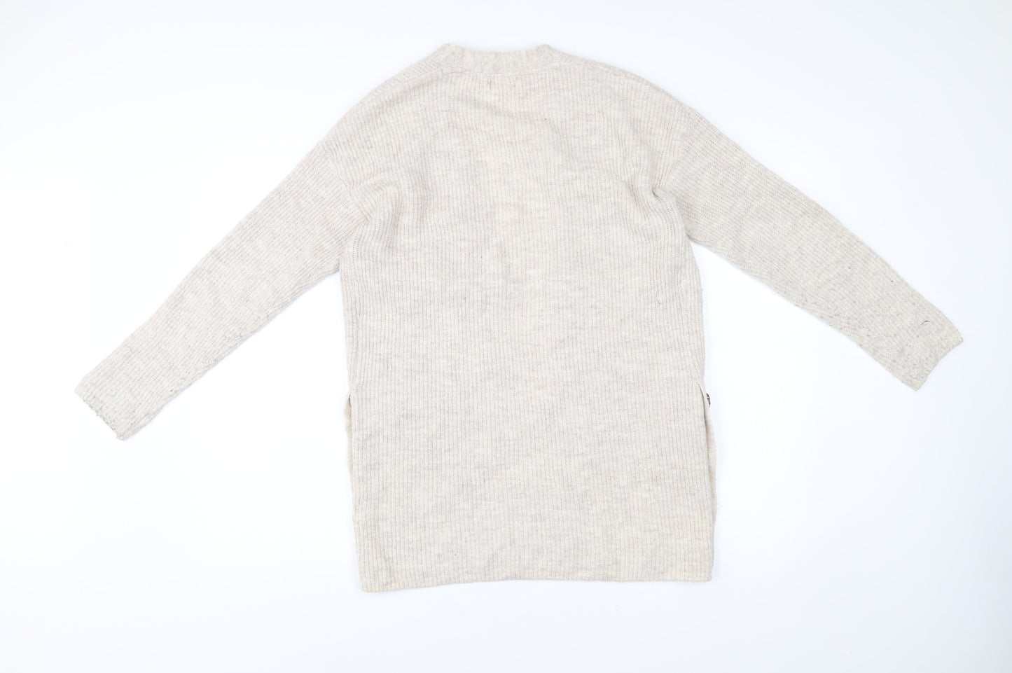 Fat Face Women’s Beige Cardigan UK 8 V-Neck Knit Long Sleeve