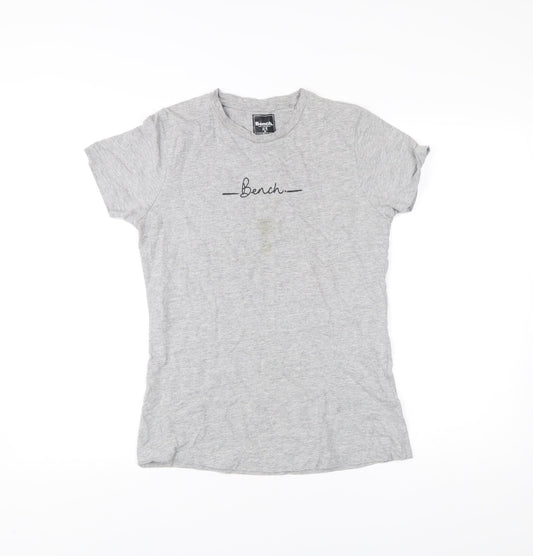 Bench Womens Grey Size 12 Crew Neck Short Sleeve T-Shirt