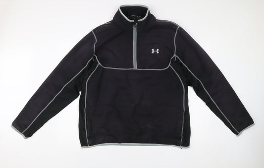 Under Armour Mens XL Black 1/2 Zip Fleece Sweatshirt Training Top