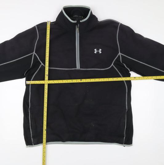 Under Armour Mens XL Black 1/2 Zip Fleece Sweatshirt Training Top