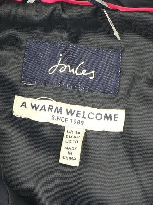 Joules Women's Blue Quilted Hooded Puffer Waistcoat UK 14