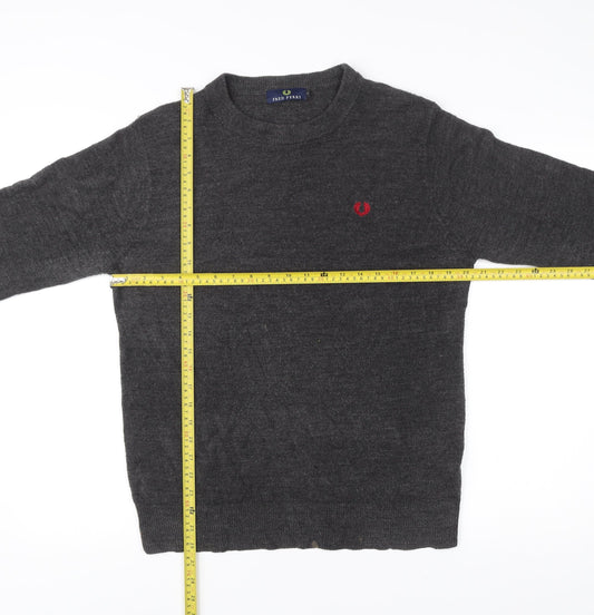 Fred Perry Men's Grey L Cashmere Crew Neck Jumper Pullover