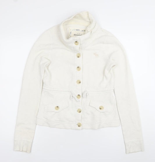 Abercrombie & Fitch Women’s White Cotton Jacket M Casual Buttoned