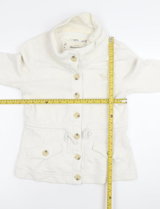 Abercrombie & Fitch Women’s White Cotton Jacket M Casual Buttoned