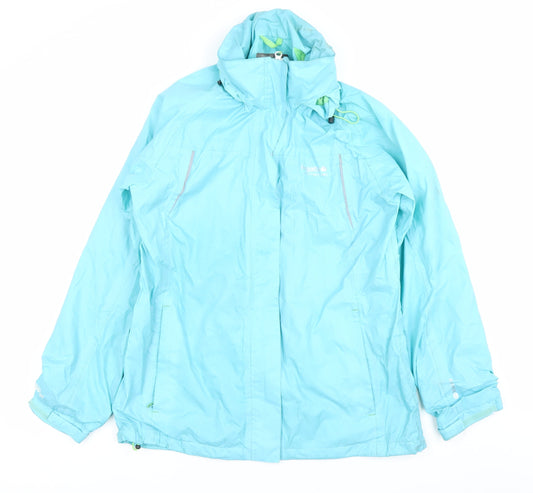 Regatta Women’s Blue Waterproof Rain Jacket Size 12 Hooded Outdoor Coat