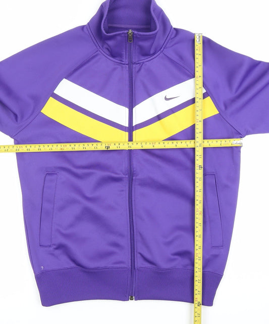 Nike Mens Purple Full Zip Track Sweatshirt Jacket M Sports Logo
