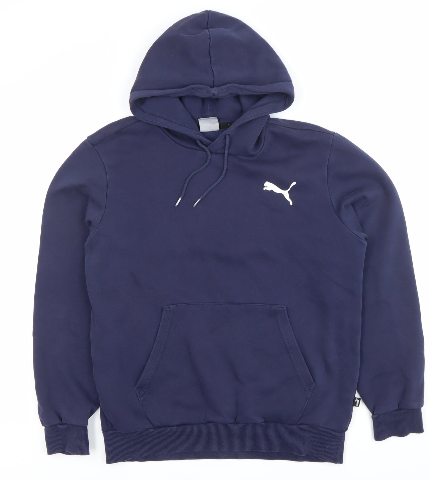 Puma Men's Blue Small Pullover Hoodie Sweatshirt Logo Fleece
