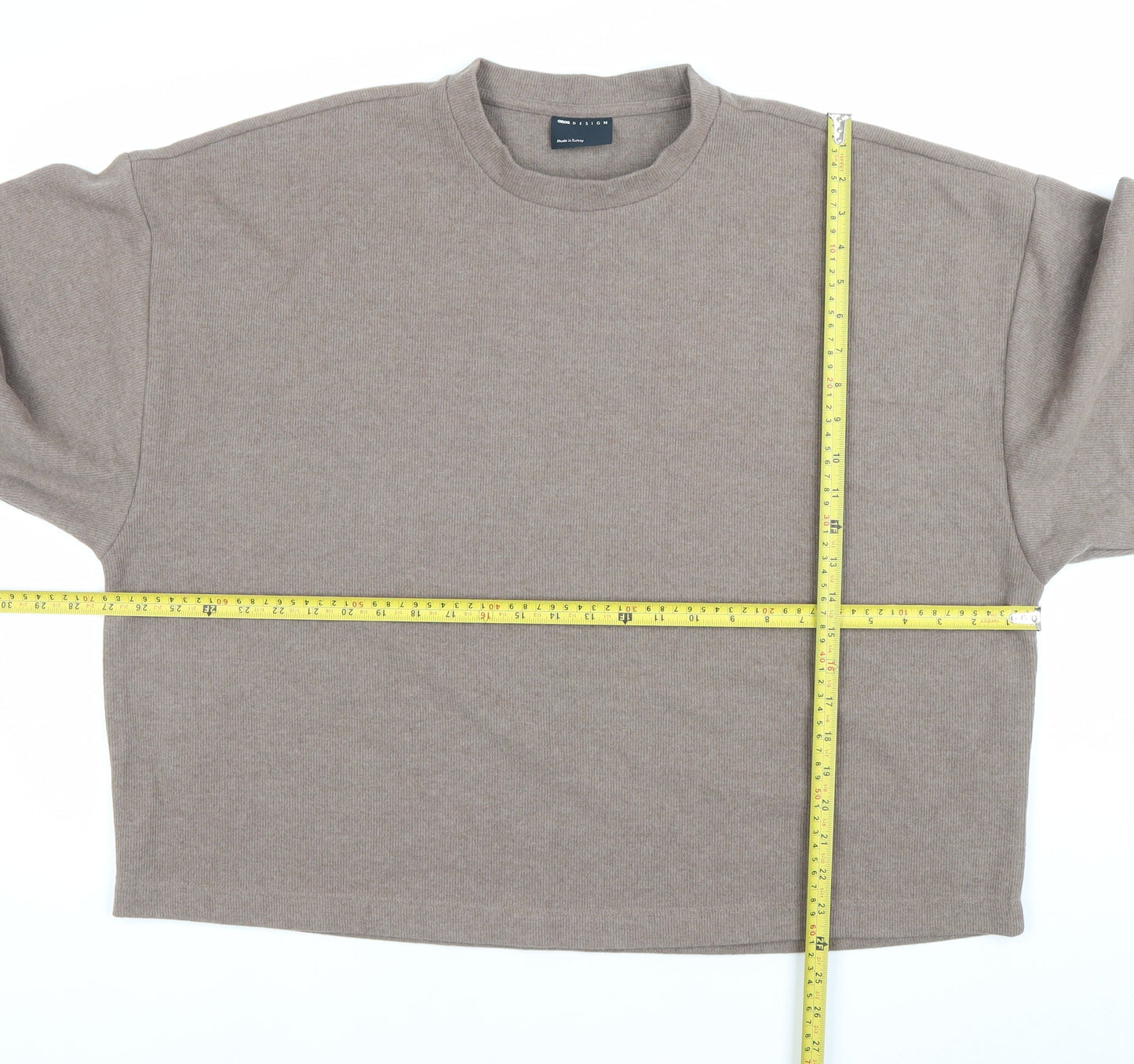 ASOS Design Men’s Brown M Pullover Sweatshirt Cotton Blend
