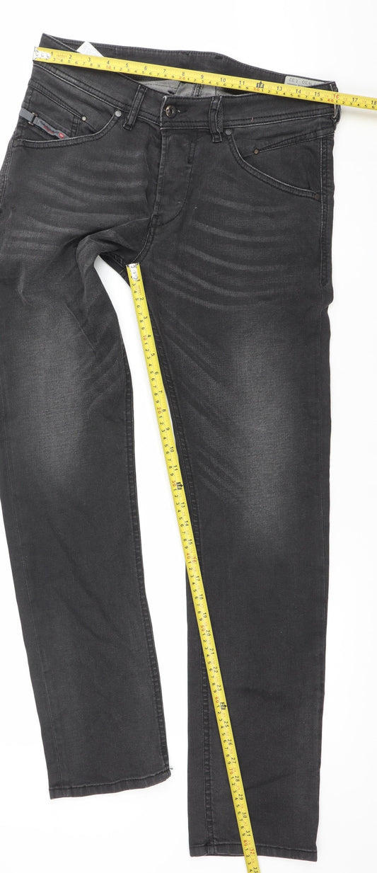 Diesel Men’s Black Slim Tapered Jeans Belther W30 L32 Denim