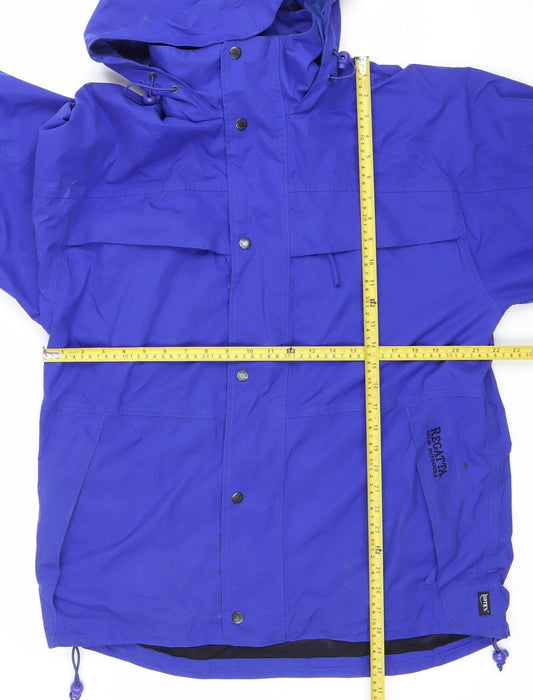 Regatta Men's Blue Waterproof Hooded Rain Jacket Size S 38in