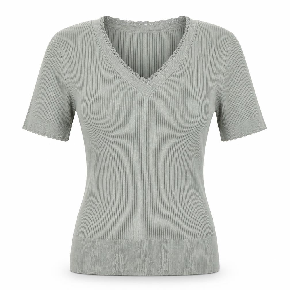 Marks and Spencer Womens Green Size 10 V-Neck Knit Top