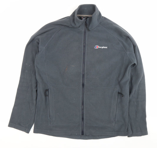 Berghaus Men’s Grey Fleece Jacket Size L Full Zip Outdoor Hiking Coat