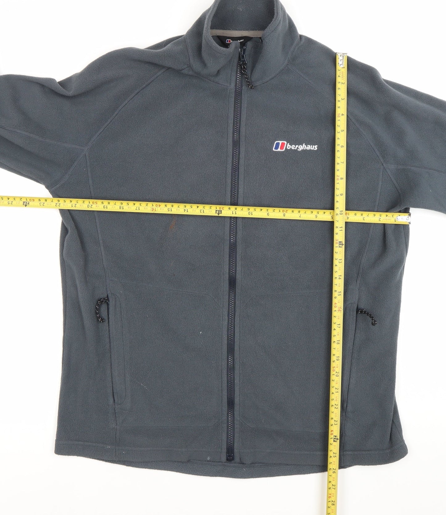 Berghaus Men’s Grey Fleece Jacket Size L Full Zip Outdoor Hiking Coat