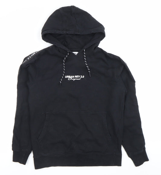 Reo Men’s Black Pullover Hoodie Medium Urban Graphic Logo