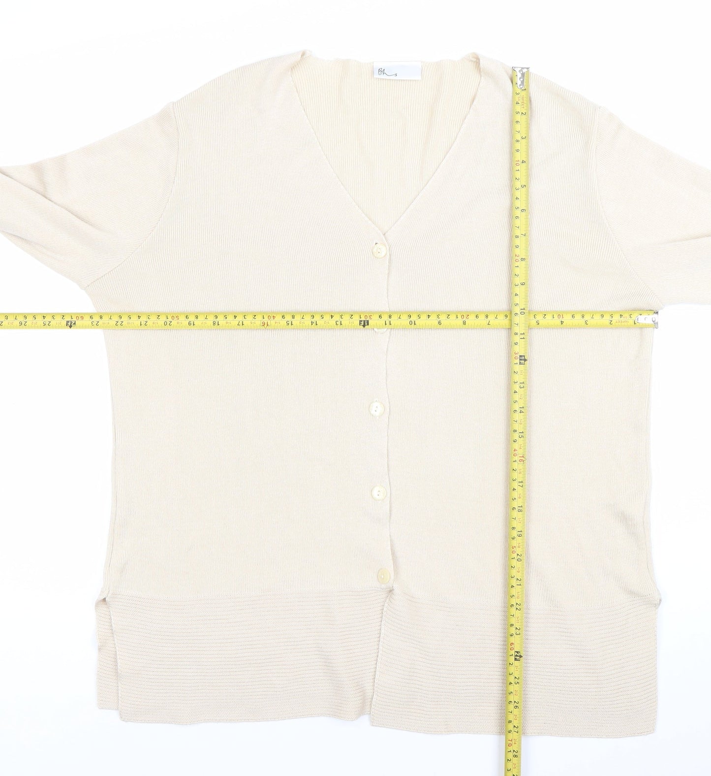 Marks and Spencer Womens Beige Size 16 V-Neck Button Cardigan