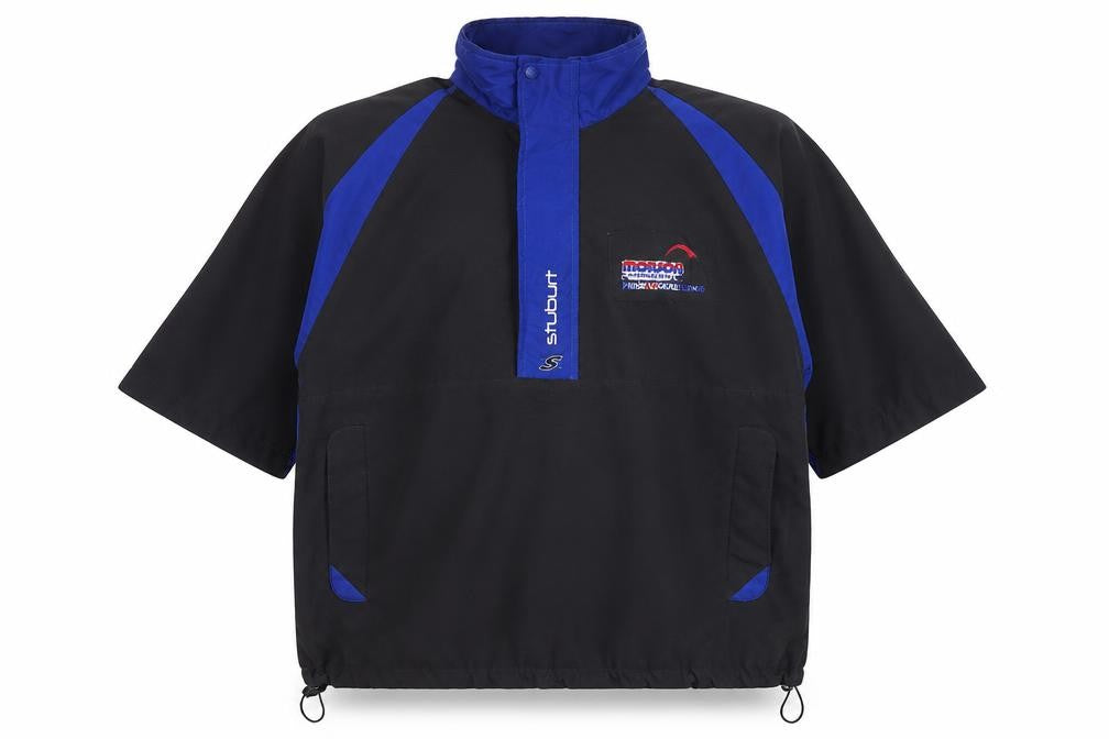 Stuburt Mens Black Blue Windbreaker Jacket L Sports Golf Casual