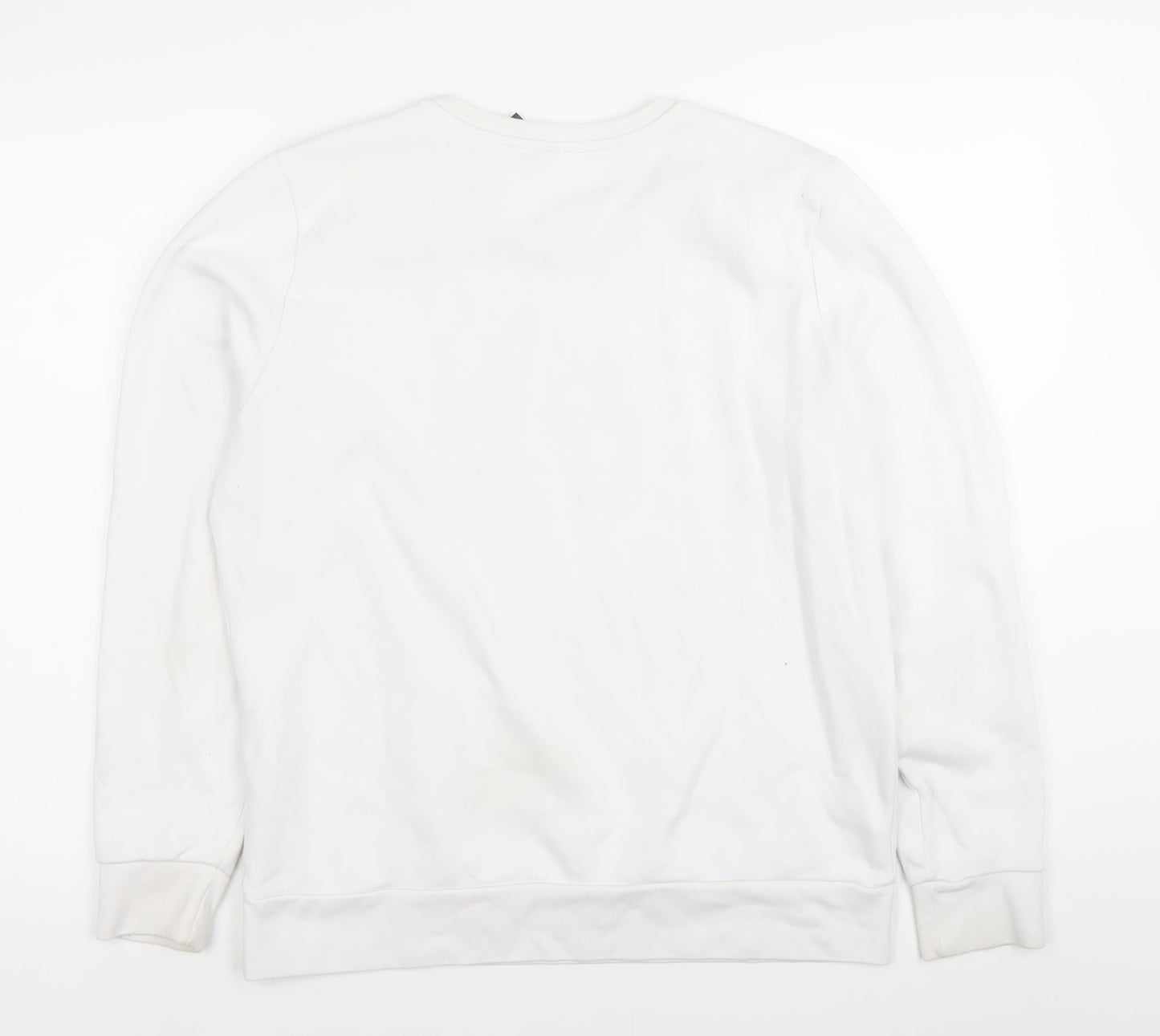 Adidas Mens White 7XL Pullover Sweatshirt Crew Neck Logo Golf