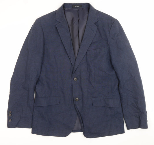 Jeff Banks Men’s Blue Checked 38R Regular Fit Blazer Jacket