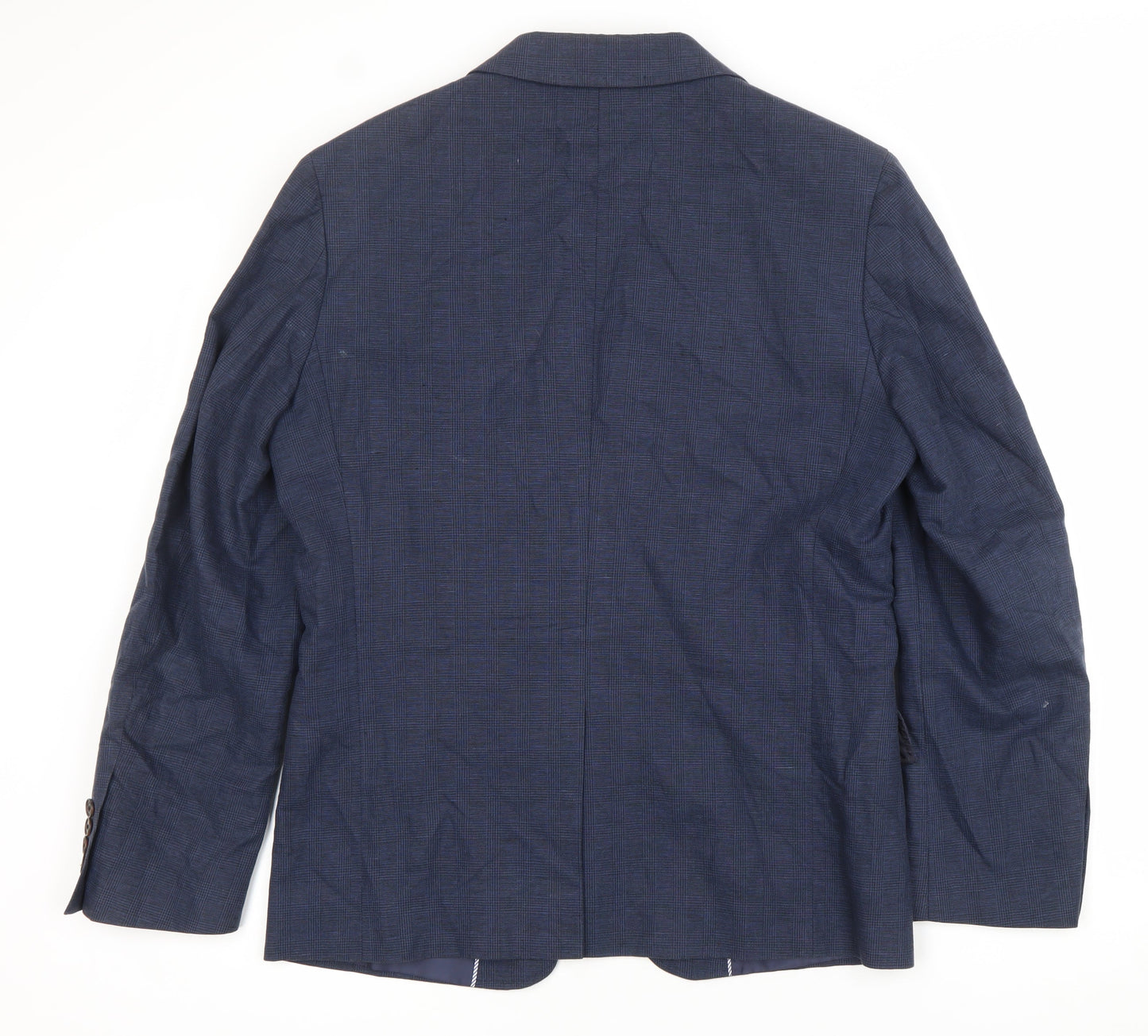 Jeff Banks Men’s Blue Checked 38R Regular Fit Blazer Jacket