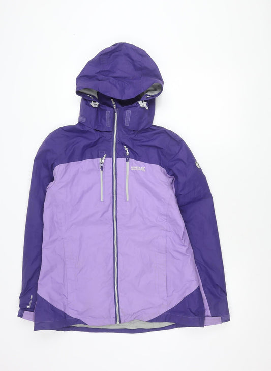 Regatta Womens Purple Waterproof Rain Coat Jacket Size 12 UK Outdoor Hooded