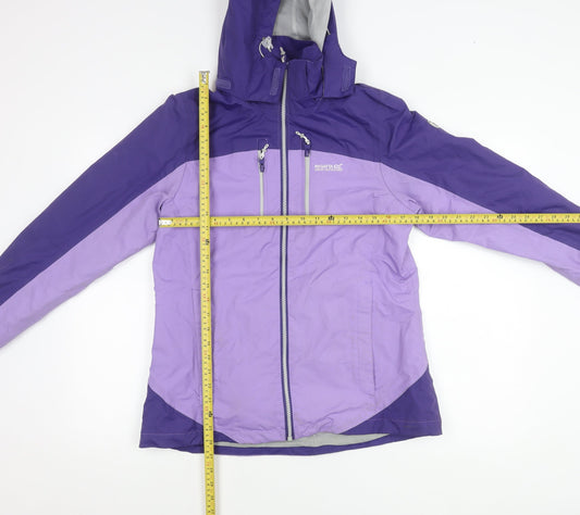 Regatta Womens Purple Waterproof Rain Coat Jacket Size 12 UK Outdoor Hooded
