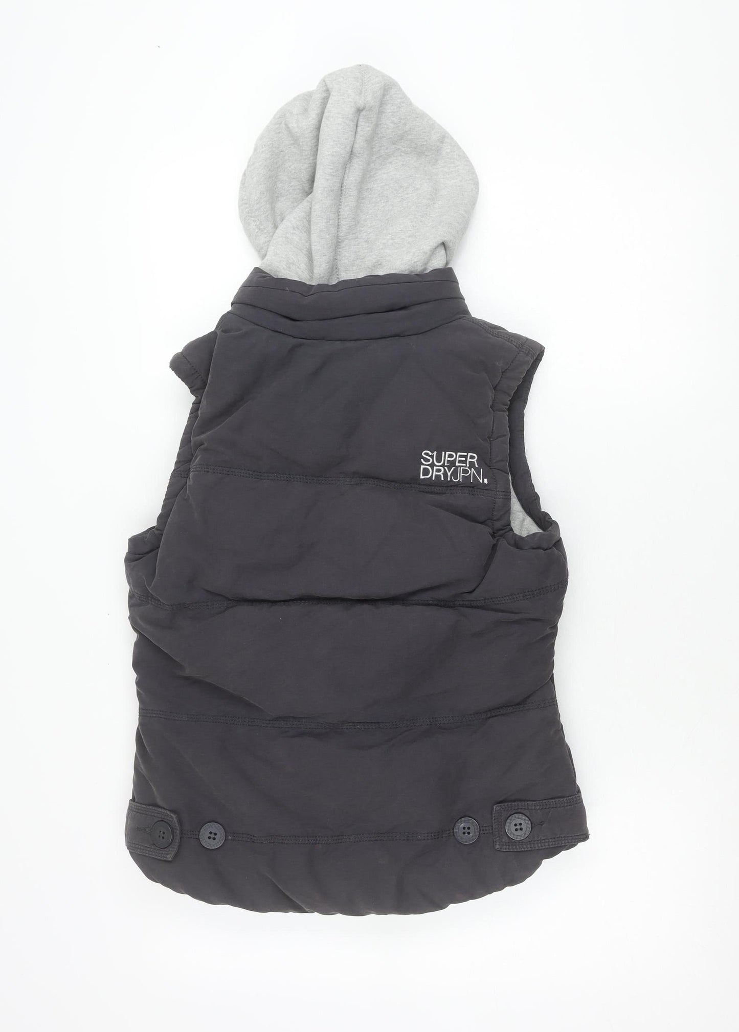 Superdry Women’s Black Hooded Puffer Gilet Waistcoat Size M