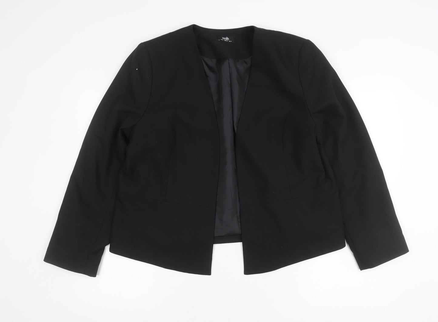 Wallis Women's Black Suit Jacket UK 18 Long Sleeve Lined Tailored