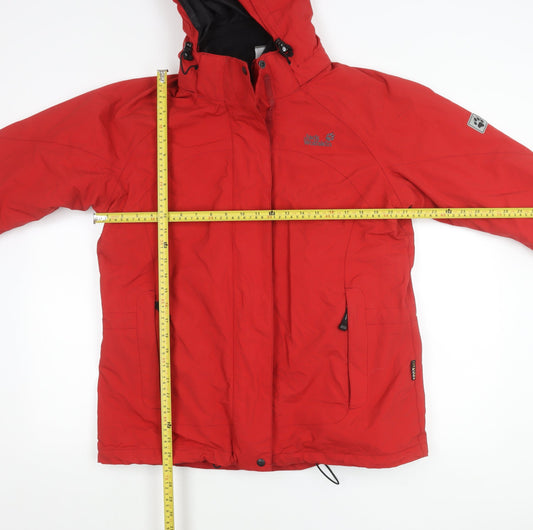 Jack Wolfskin Unisex Adults Red L Parka Jacket Hooded Waterproof
