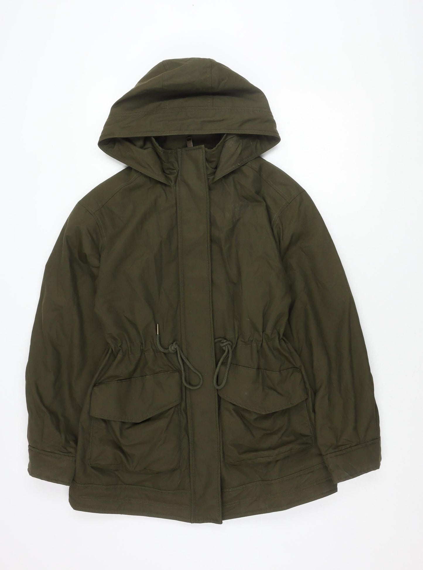 Marks and Spencer Womens Green Size 8 Parka Jacket Hooded