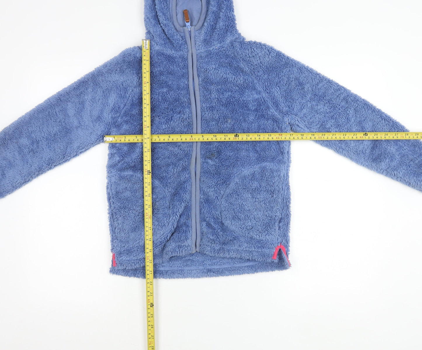 FatFace Girls Blue Hooded Fleece Jacket 10-11 Years Zip Casual Winter Coat