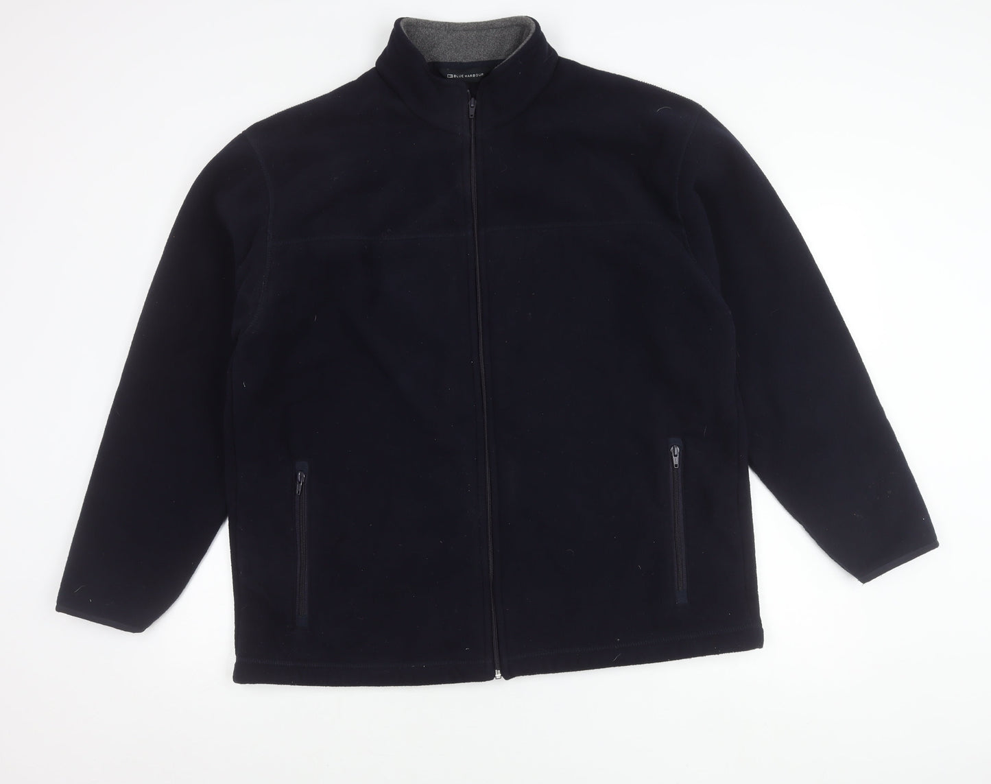 Marks and Spencer Men's Navy Blue Fleece Jacket L 41-43" Full Zip Pockets