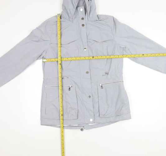 Marks and Spencer Women’s Grey Parka Jacket Size 12 Hooded Pockets