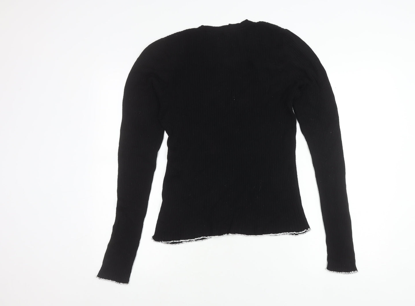 H&M Divided Womens Black Size 12 Slim Fit Knit Long Sleeve Jumper