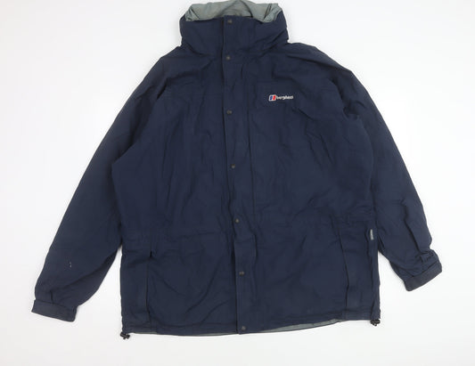 Berghaus Men’s Blue 2XL Waterproof Rain Jacket Hiking Coat