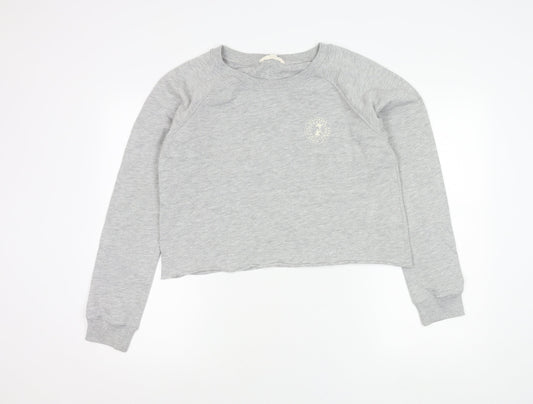 Billabong Women’s Grey Pullover Sweatshirt M Crew Neck Raglan Sleeve