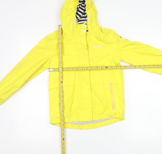Regatta Girls Yellow Waterproof Hooded Rain Coat Jacket Age 10 Years
