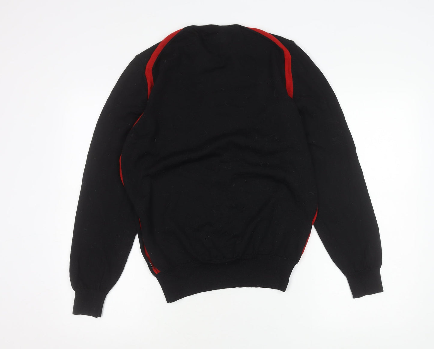 Hugo Boss Men Black Wool Jumper L Regular Fit Crew Neck Pullover