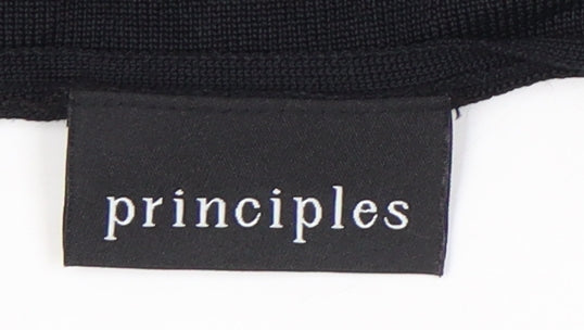 Principles Women's Black Size 12 Wrap Knit 3/4 Sleeve Blouse